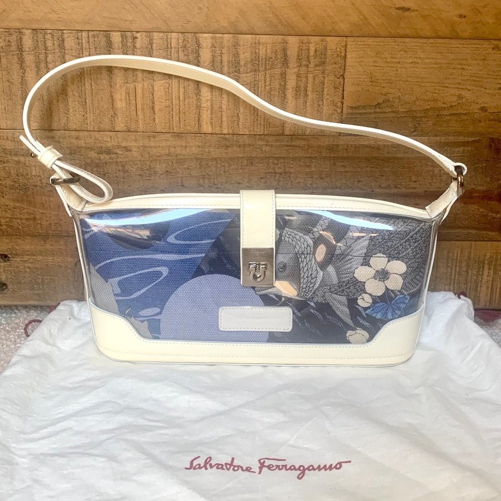 Salvatore Ferragamo Bianco Transparent Handbag 
